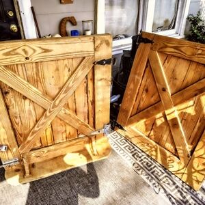 Rustic Pine Wood Dutch Door Panel - Natural Wood Finish